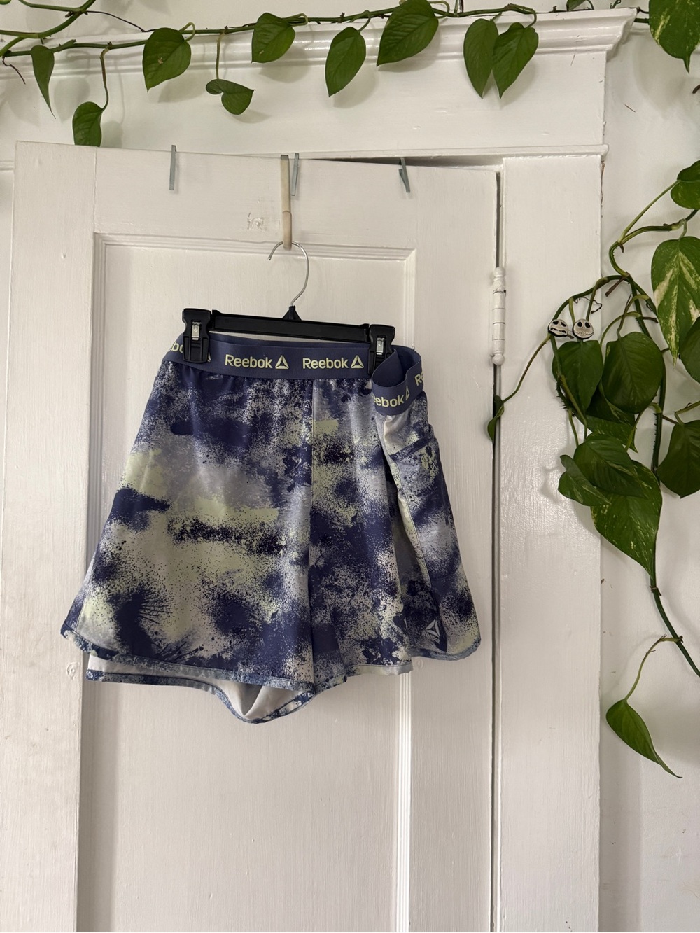 Reebok Women's Navy Tie-Dye Athletic Shorts